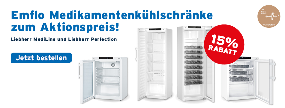 Emflo Medikamentenkuehlschraenke zum Sonderpreis. Liebherr MediLine und Liebherr Perfection