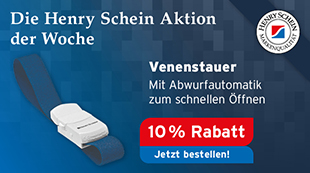 Die Henry Schein Aktion der Woche: Henry Schein Venenstauer, mit Abwurfautomatik zum schnellen oeffnen