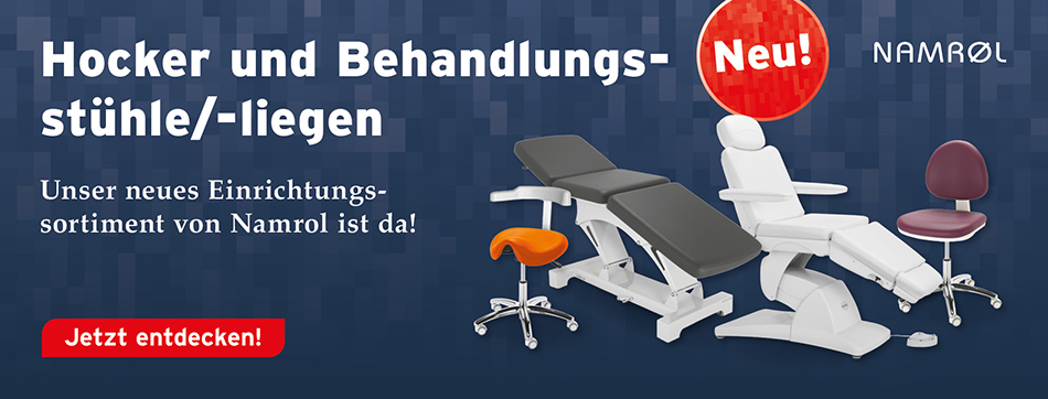 Hocher und Behandlungsstuehle/-liegen - Unser neues Einrichtungssortiment von Namrol ist da!