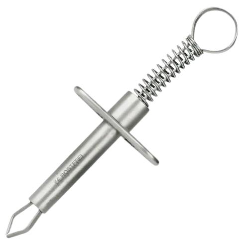 Zeckenzange mit Halter aus Metall mit Feder