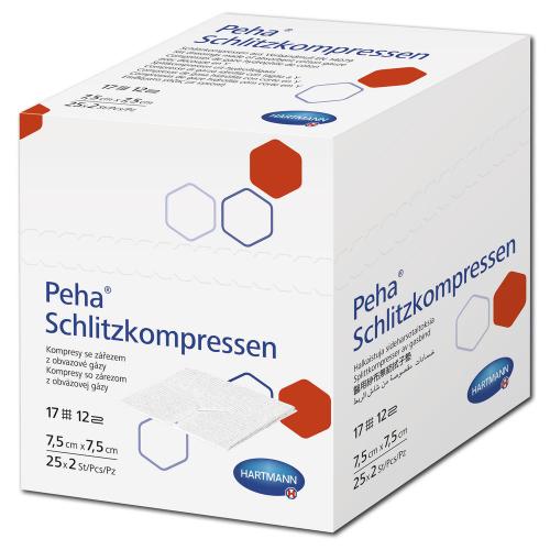 Peha Schlitzkompressen, steril, 7,5x7,5cm,50x2St