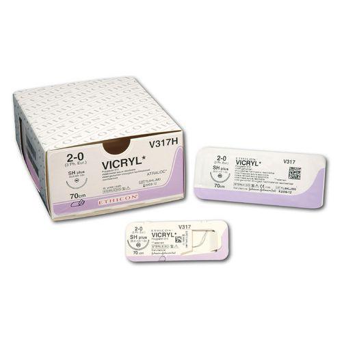 Vicryl, V633, Faden violett, geflochten, USP 4-0, metric 1,5, Länge: 45 cm, 12 x 3 Stück