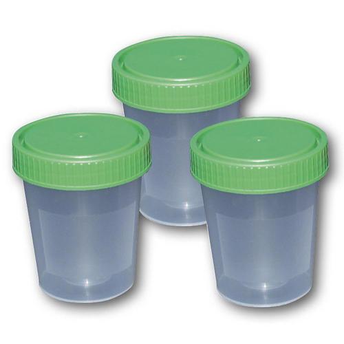 medimex Urinbecher mit grünem Schraubdeckel,Volumen: 125 ml, Pack 500 Stück