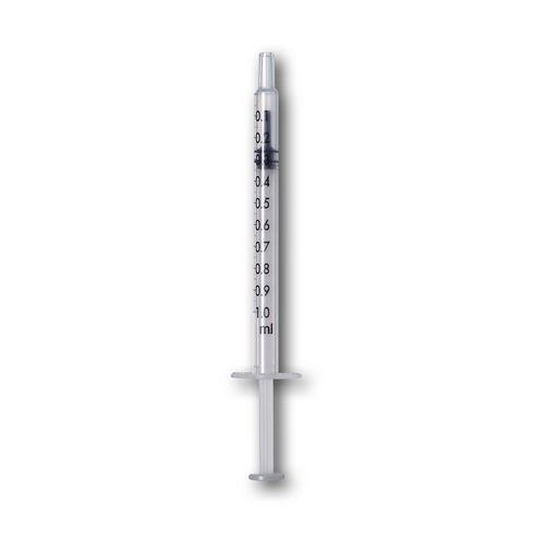 HS Tuberkulin-Einmalspritze, 3-teilig, Luer-Ansatz, mit Gummispardorn, 1 ml, 100er Teilung, 100 Stück