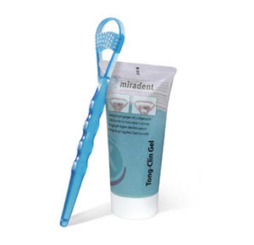 Tong-Clin Set Zungenreiniger und Zungengel, 50 ml Tube, 1 Stück