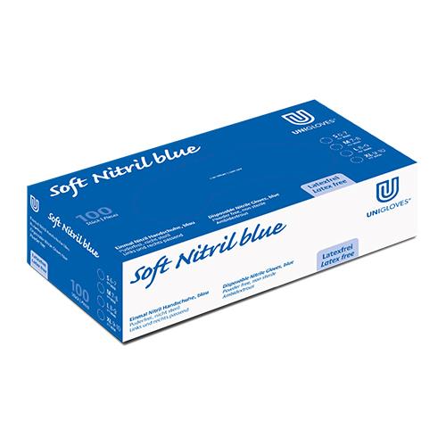 Soft Nitrilhandschuhe, puderfrei, blau, Gr. M, 100 Stück