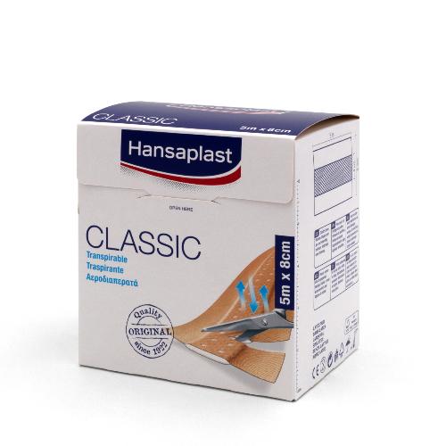 Hansaplast Classic, hautfarben, 8 cm x 5 m, 1 Stück