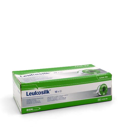 Leukosilk, Fixierpflaster, 5mx2,5cm, 12St