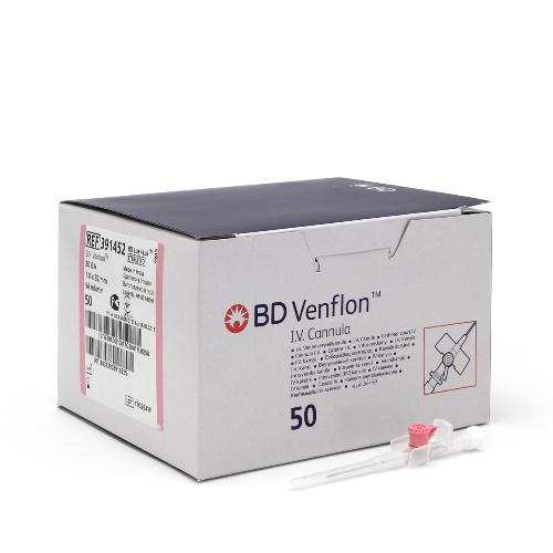 Venflon 2 Venenverweilkanüle G 20, Ø 1,0 x L 32 mm, rosa, 50 Stück