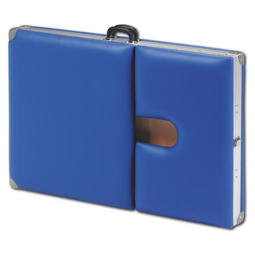 Koffermassagebank, Gestell Aluminium, Polster blau, 1 Stück
