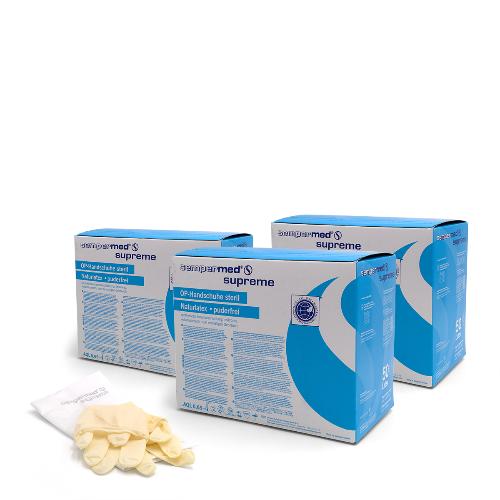Sempermed Supreme OP-Handschuhe, puderfrei, steril, weiß, Gr. 6,5, 50 Paar