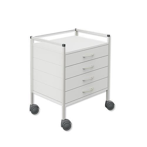 Vielzweckwagen 08/16, 4 Schubladen, weiß, 60x45x73 cm (BxTxH)