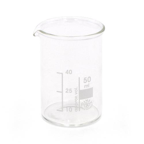 Glasbecher, mit Graduierung, niedere Form, 50 ml, 1 Stück