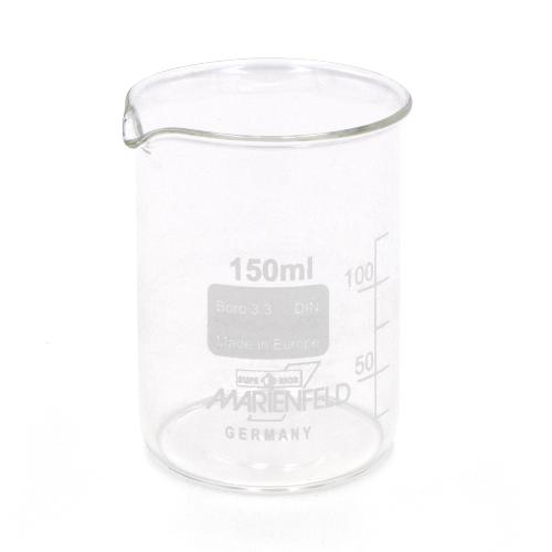 Glasbecher, mit Graduierung, niedere Form, 150 ml, 1 Stück