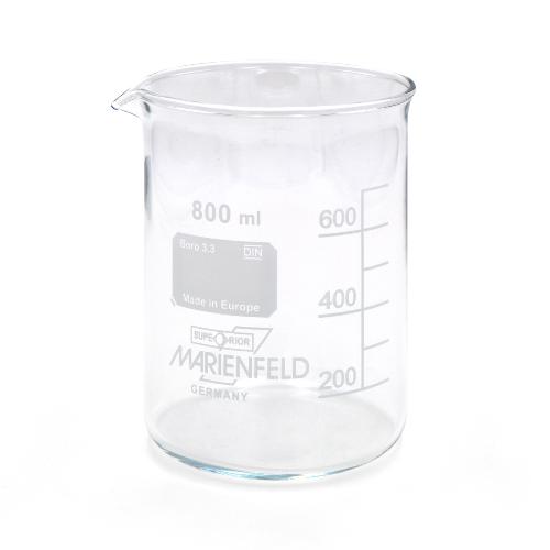 Glasbecher, mit Graduierung, niedere Form, 800 ml, 1 Stück
