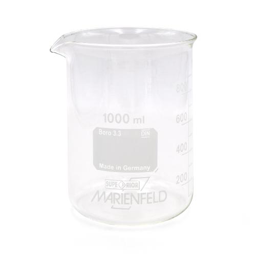 Glasbecher, mit Graduierung, niedere Form, 1.000 ml, 1 Stück