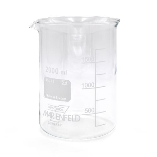 Glasbecher, mit Graduierung, niedere Form, 2.000 ml, 1 Stück