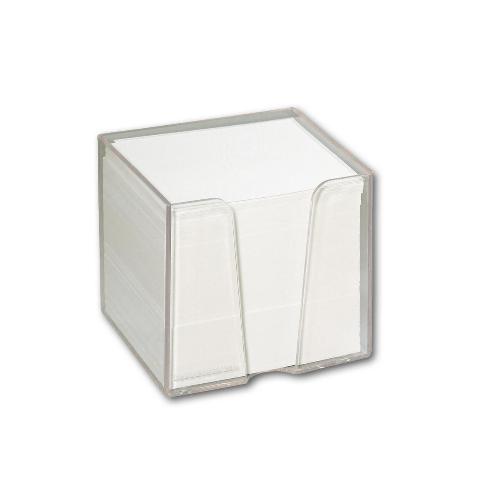 Zettelbox inkl. 700 Blatt, glasklar, 10,5 x 10,5 x 9,5 cm, 1 Stück