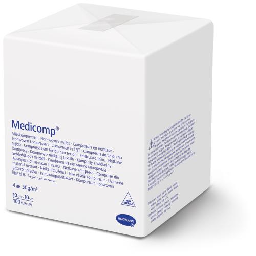 Medicomp® Vlieskompresse, 10 x 10 cm, 4 fach, unsteril 100 Stück