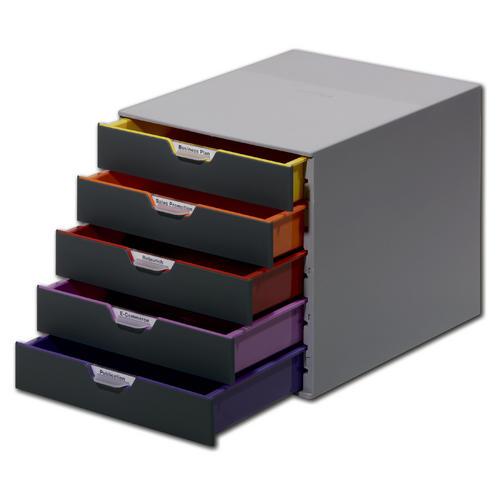 Variocolor Schubladenbox, 5 Schubladen, B 292 x H 280 x T 356 mm, 1 Stück