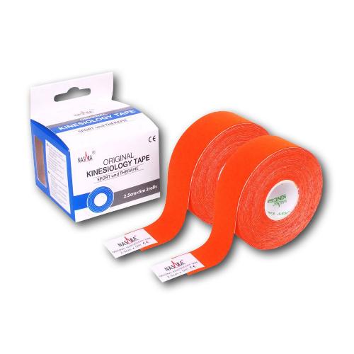 Nasara Kinesiology Tape, orange, 2,5 cm x 5 m, 1 Stück