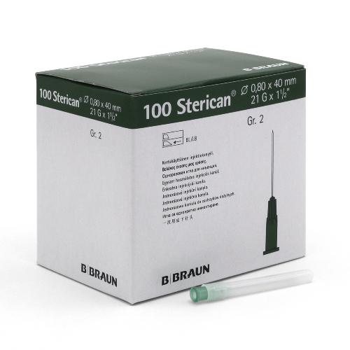 Sterican, Einmal-Kanülen G 21, Ø 0,80 x L 40 mm, grün, Gr. 2, 100 Stück