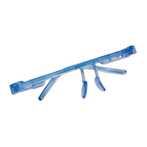 HS Brillengestell mit 6 Schutzschilden, blau-transparent, 1 Stück