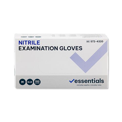 Essentials Nitril-Untersuchungs Handschuhe, Größe L, puderfrei, blau, 100 Stück