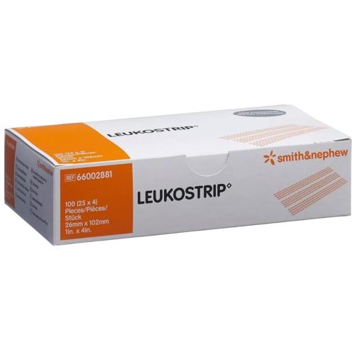 Leukostrip, Wundnahtstreifen, 102 x 26 mm, 25 x 4 Stück