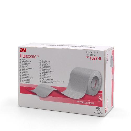 Transpore Rollenpflaster, transparent, 1,25cm x 9,1m, Packung 24 Rollen