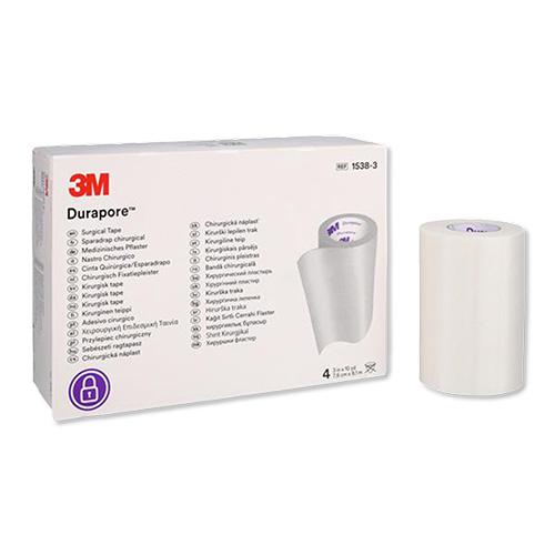 Durapore Kunstseidenpflaster, 7,6 cm x 9,1 m, Packung 4 Stück