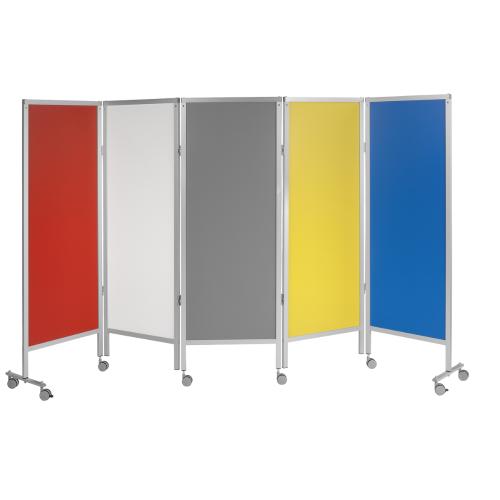 Paravent, 5-flügelig, auf Laufrollen fahrbar, 1 Stück