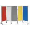Paravent, 5-flügelig, auf Laufrollen fahrbar, 1 Stück