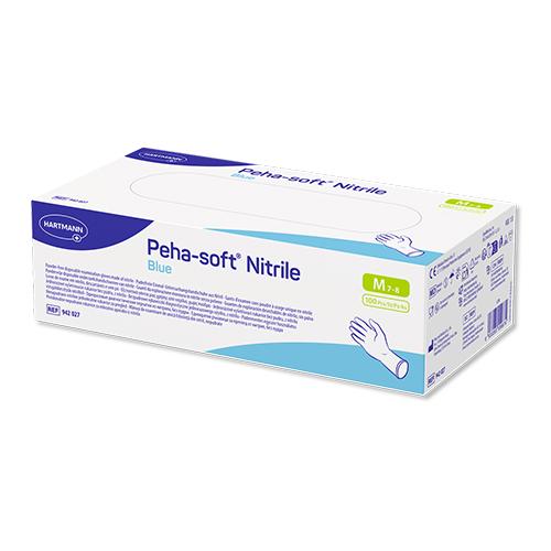 Peha-soft nitrile blue, Nitrilhandschuhe, puderfrei, blau, Gr. M, 100 Stück