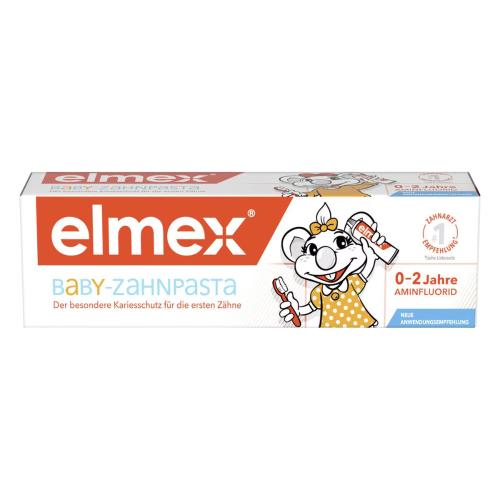 elmex® Baby-Zahnpasta (0-2 Jahre), Packung 12 x 50 ml