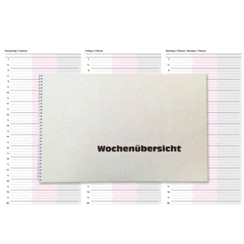 Wochenübersichtsblock 2026 mit Datum, Spiralbindung, 1 Stück