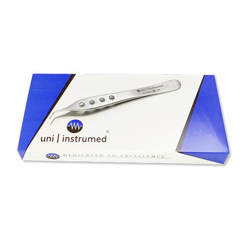 Extraktionspinzette gezahnt mit Loch  8 mm 45 Grad 