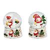 Schneekugeln Schneemann, bunt, aus Poly/Glas, 2-fach, 7 x 9 x 7 cm, 1 Set