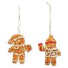Weihnachtshänger Lebkuchenfigur aus Porzellan, 2-fach, Farbe Braun, 7 x 10 x 1 cm, 1 Set