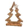 Aufsteller Tannenbaum mit Metall Stern aus Holz, Farbe Braun, 17 x 23 x 5 cm, 1 Stück