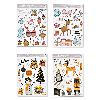 Fensterbilder Weihnachten Nikolaus, Hirsch, Schneemann, Pinguine, 4-fach, bunt, 30 x 42 cm, 1 Set