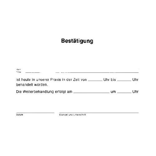 Bestätigung, DIN A6, 020 115, 100 Blatt